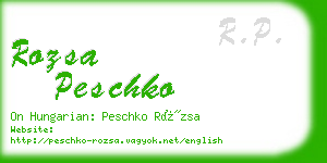 rozsa peschko business card